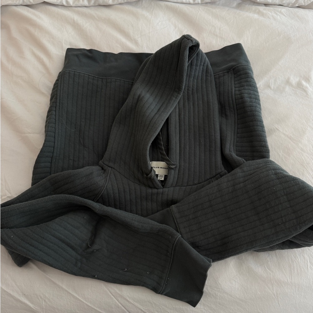 Club Monaco forest green Ribbed Hoodie